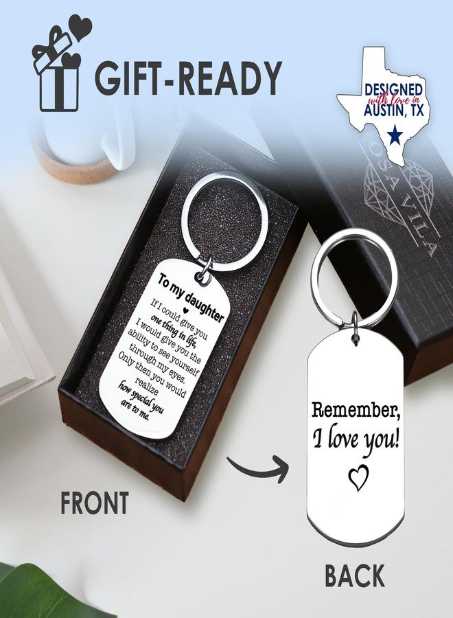 Rosa Vila To My Daughter Keychain, To My Daughter Gifts, I Love You Gift from Mom and Dad, Birthday Gifts for Her, Special Presents for Daughters, Ideal for Mother's Day, Christmas, Gift-Ready - Image 2
